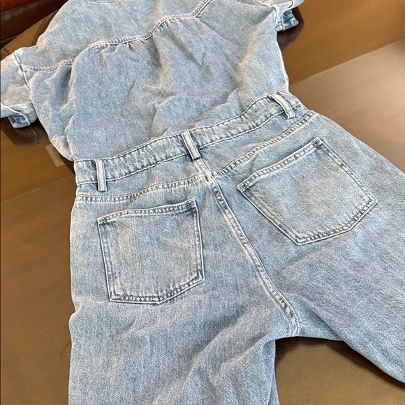 Light Blue Denim Women's overalls - Picture 3 of 3